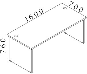 Visio LUX asztal 160 x 70 cm, dió