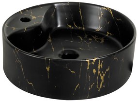 KR-138 kerámia design mosdó fekete-arany márvány mintával