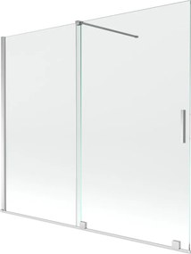 Mexen Velar 2-szárnyú, 180 x 150 cm-es, átlátszó, króm kádkörülvevő paraván - 896-180-000-01-01