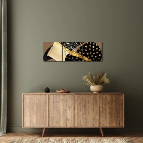 Kép - Absztrakció aranybarna N⁰1 (órával) (90x30 cm)