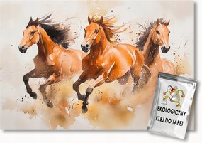 Fotótapéta Flizelina Akvarell Természet Ló Lovak Galopp 416x290 ragasztó