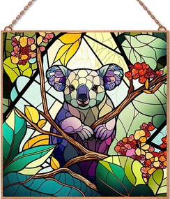 Koala díszüveg üvegkép, falikép