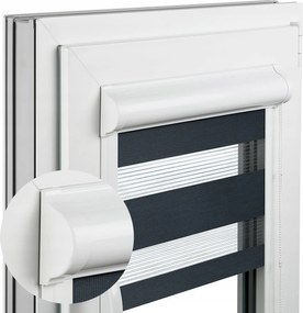 Roló Éjjel-nappal Zebra Kazettában Vezetősínekkel 88x150 cm Különböző Színekben