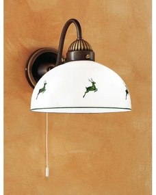 Kolarz 731.61.100 - Fali lámpa NONNA 1xE27/75W/230V barna/szarvas zöld