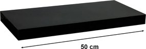 STILISTA Fali polc VOLATO 50 cm fekete fényes