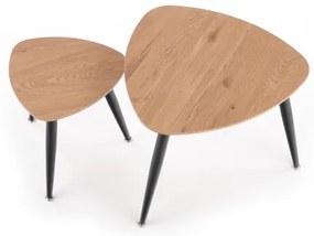 KÉSZLET 2x Kisasztal NICEA átm. 40/60 cm arany tölgy/fekete