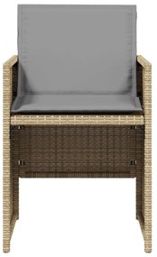 4 db vegyes bézs polyrattan kerti szék párnával