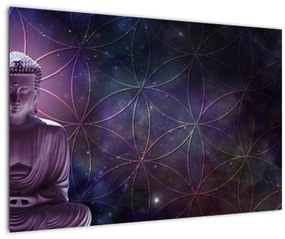 Kép - Buddha az élet virágaival (90x60 cm)