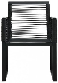 vidaXL 5 részes fekete PVC rattan kültéri étkezőgarnitúra
