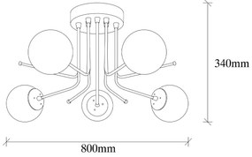 Felületre szerelhető csillár DAISY 5xE27/40W/230V
