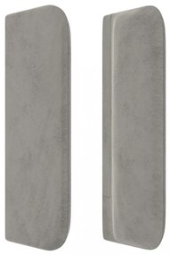 világosszürke bársony fejtámla 83x16x78/88 cm