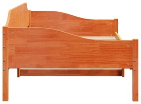 viaszbarna tömör fenyő ágykeret matrac nélkül 80x200 cm
