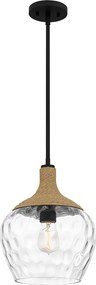 Quoizel modern boho függeszték royer matt fekete átlátszó elsqz-royer-1p-mbk