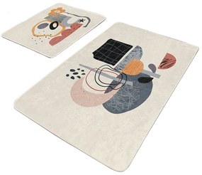 Bézs bársony fürdőszobai kilépő szett 2 db-os 60x100 cm – Mila Home