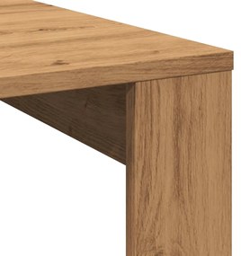 kézműves tölgy színű szerelt fa dohányzóasztal 100 x 100 x 35cm