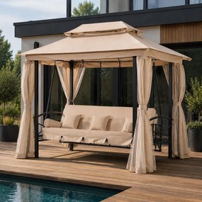 Avenberg OASIS Kerti pavilon hintával - bézs