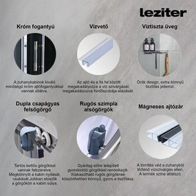 Vital mélytálcás hidromasszázs zuhanykabin, 80x80 cm-es méretben