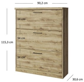 Cipőtároló Deloris 3K (navarra tölgy). 1052897
