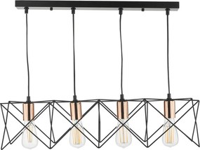 Dar Lighting vintage függeszték midi matt fekete réz darmid0422