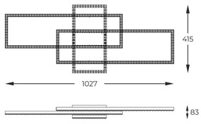 Zuma Line MX7907-3B-3BT ERVI LED mennyezeti lámpa 52W 2700-6000K fekete
