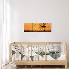 Naplemente a réten képe (órával) (90x30 cm)