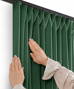 Filumi Függöny ráncoló szalaggal Palackos Zöld 200x260