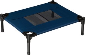 PawHut Hordozható Emelt Ágy Kutyáknak és Macskáknak Lélegző Hálós Területtel és Oxford Szövetből a Belső és Külső Használatra 61x46x18 cm Kék | Aosom