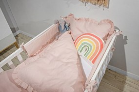 Len ágyneműhuzat babaágyhoz DUSTY PINK, méret M