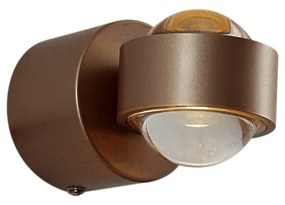 Design fali lámpa sötét bronz LED-del IP44 - Lens