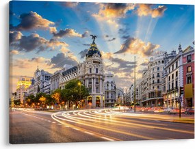 Kép - Calle Gran Vía, Madrid, Spanyolország (70x50 cm)