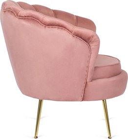 Fotel ANGEL Różowy Welurowy
