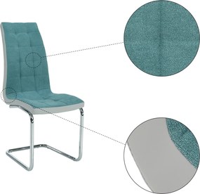 Étkezőszék, mentol/szürke/króm, SALOMA NEW