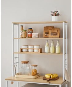 MARGE konyhai polcos állvány, barna/fehér