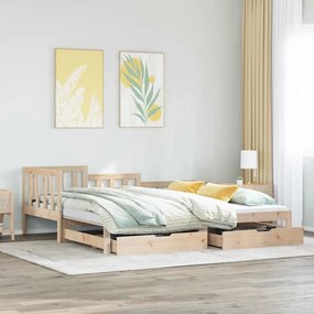 kihúzható heverő fiókokkal matrac nélkül 90 x 190 cm