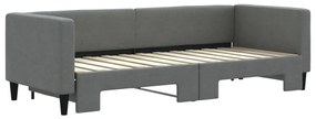 sötétszürke szövet kihúzható heverő 80 x 200 cm