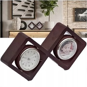 Stílusos Álló Óra 22CM Natúr Fa+képkeret Tökéletes Ajándék