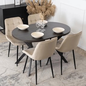 Bővíthető Étkezőasztal Fekete Színben. DORIAN 80-160 cm