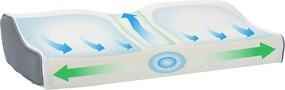 vidaXL Párna párnával Fehér 60 x 34 x 11 cm Poliészter