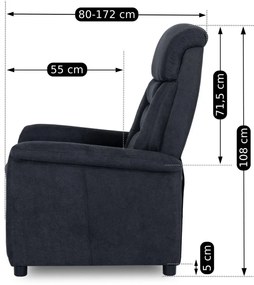 TV és Relaxfotel Fekete Színben. NORDI