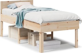 vidaXL tömör fenyőfa ágy matrac nélkül 75 x 190 cm