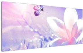 Kép - Pillangó érkezése a virágra (120x50 cm)