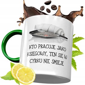 Zöld Bögre Könyvelőnek Ajándékba, fényképes nyomattal