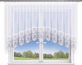 Függöny 400x140 íves, fátyol g. ekrü-szürke 30cm