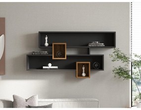 Fali polc Karen - Walnut, Anhtacite