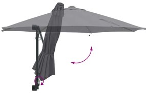 Fali napernyő LED-del Antracit 248 cm