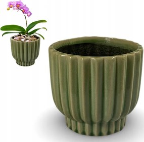 Virágtartó Fedél Zöld 14cm erkélyre teraszra nappaliba virágcserép