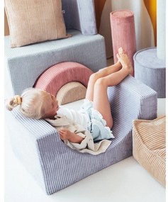 Kék kordbársony habszivacs játszótér 75x49x37 cm Rainbow Montessori – Wigiwama