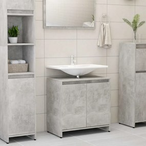 betonszürke szerelt fa fürdőszobaszekrény 60 x 33 x 61 cm