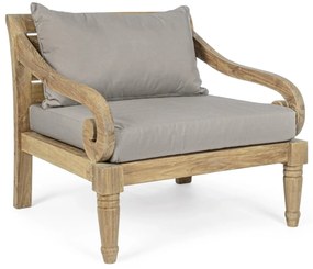 Teakfa kerti fotel – természetes rusztikus kivitel levehető huzattal