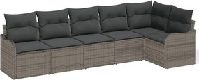 vidaXL Kerti Kanapé Szett tárolóval 6 pcs Szürke polirattan